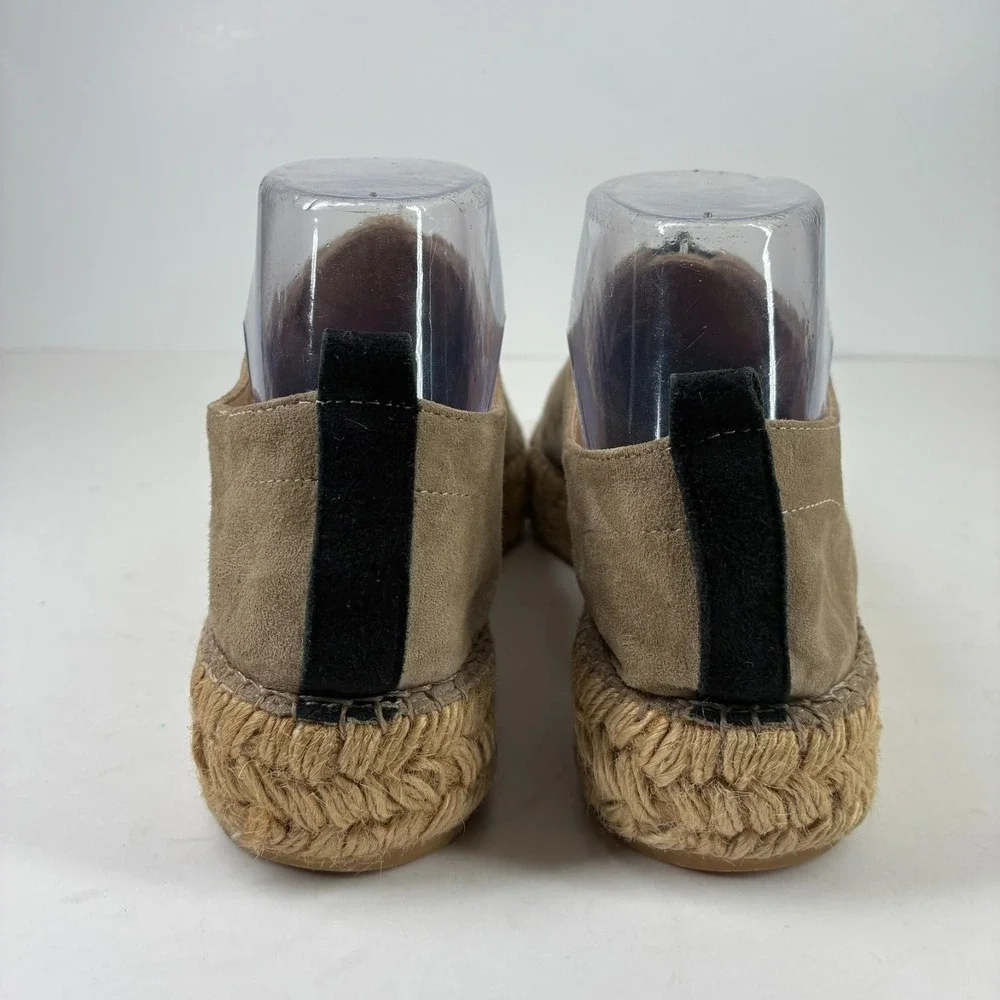 Eric Michael Serena Women's US 8.5–9/39 Taupe Suede Zip Espadrille Platform Shoe